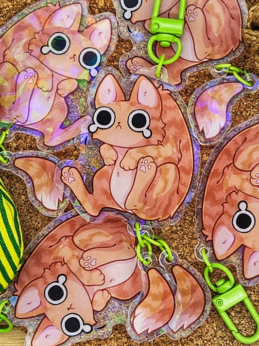 Orange Tabby Cat Acrylic Charm - Scruffed!