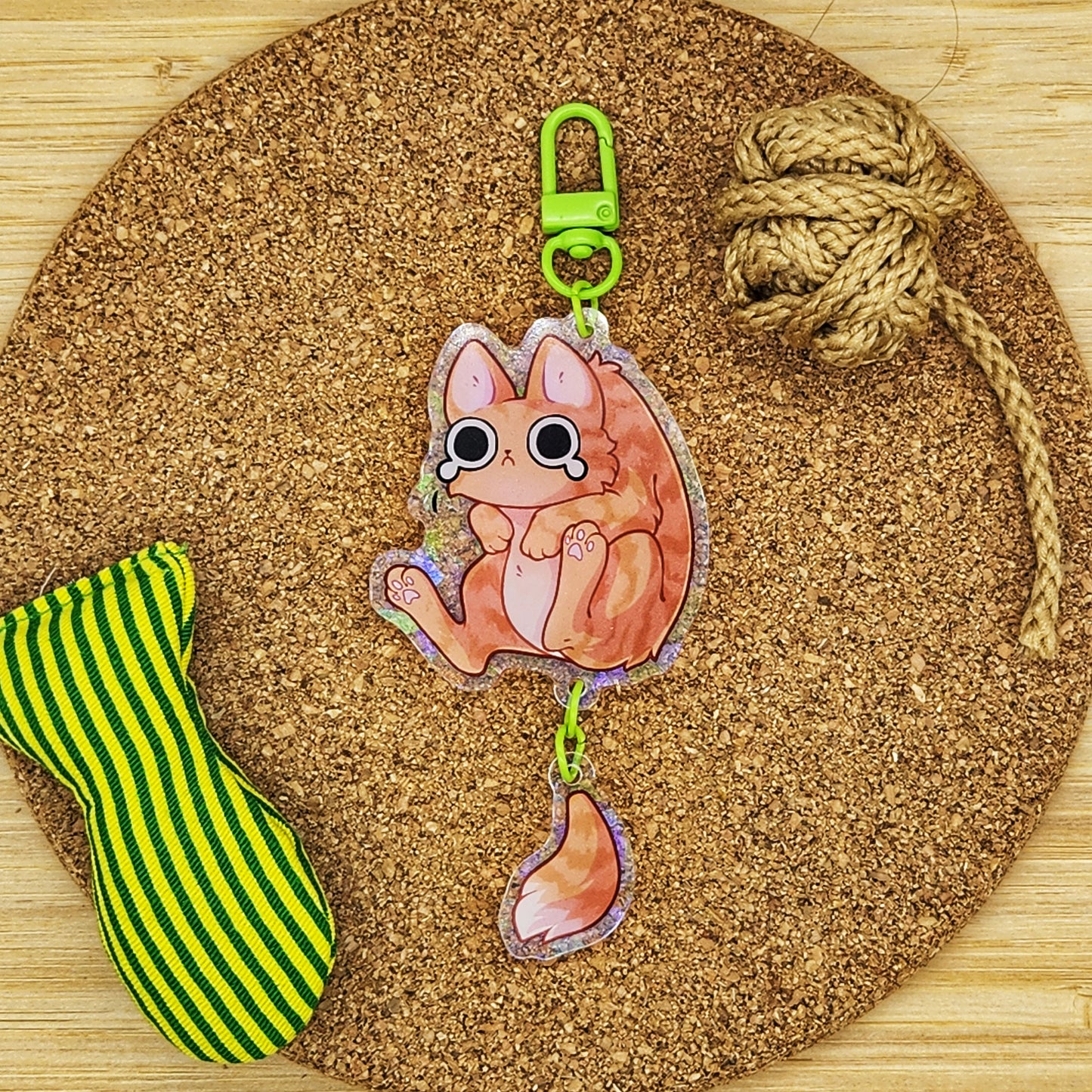 Orange Tabby Cat Acrylic Charm - Scruffed!