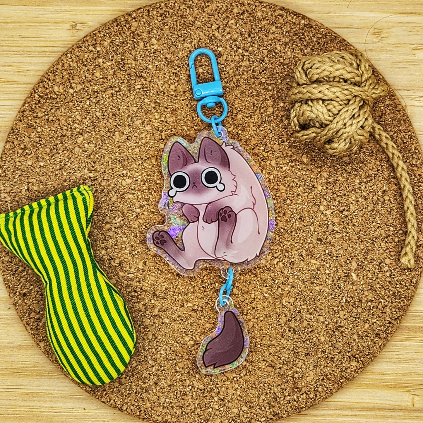 Siamese Cat Acrylic Charm - Scruffed!