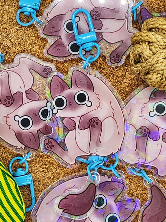 Siamese Cat Acrylic Charm - Scruffed!