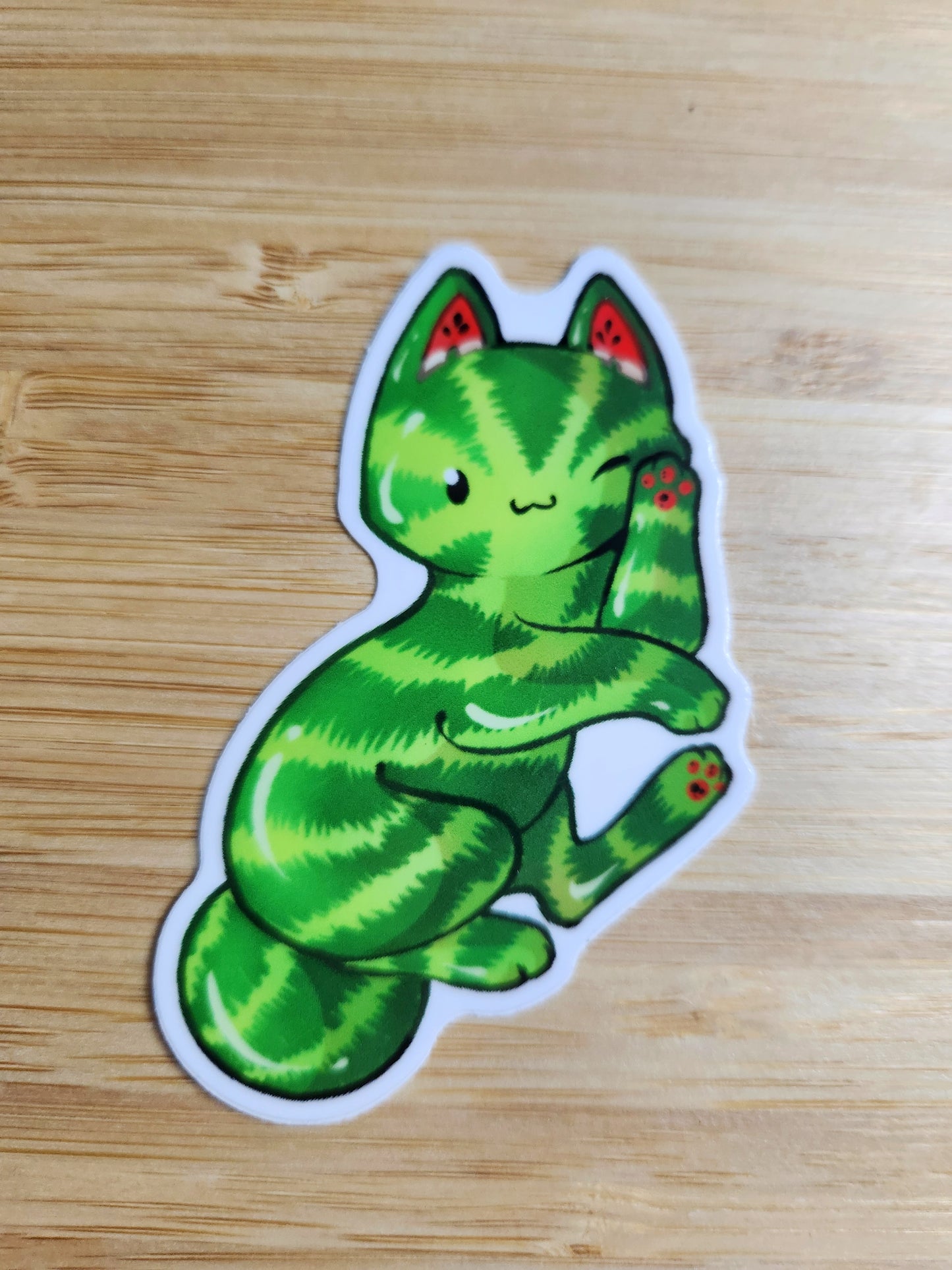 Feline Fruity Watermelon Cat - Sticker