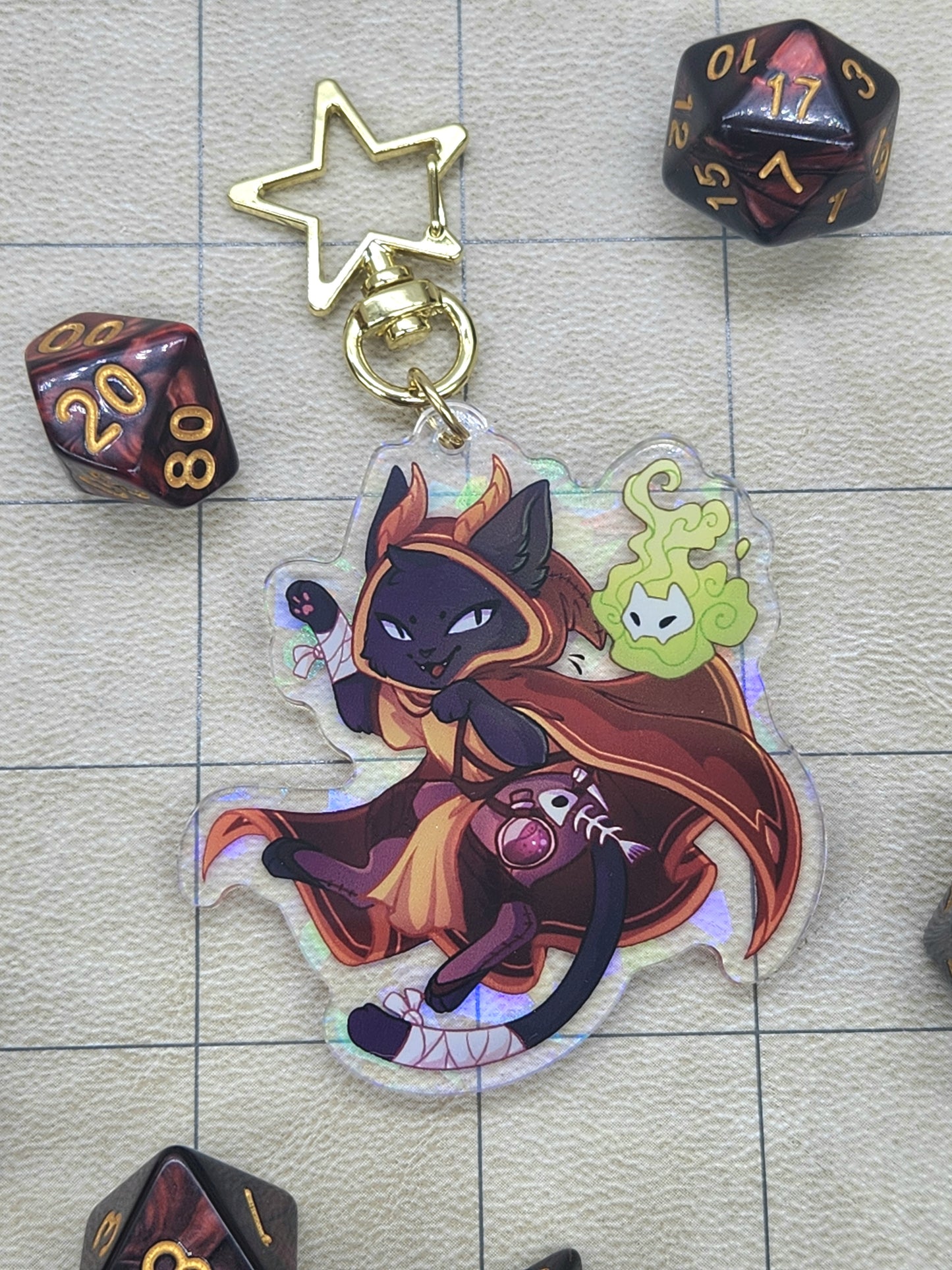 Nekomancer Acrylic Charm - Whiskers & Watchtowers
