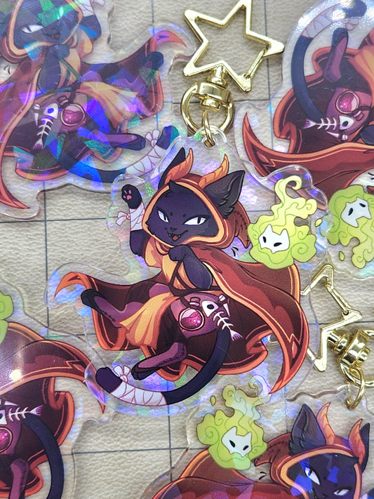 Nekomancer Acrylic Charm - Whiskers & Watchtowers