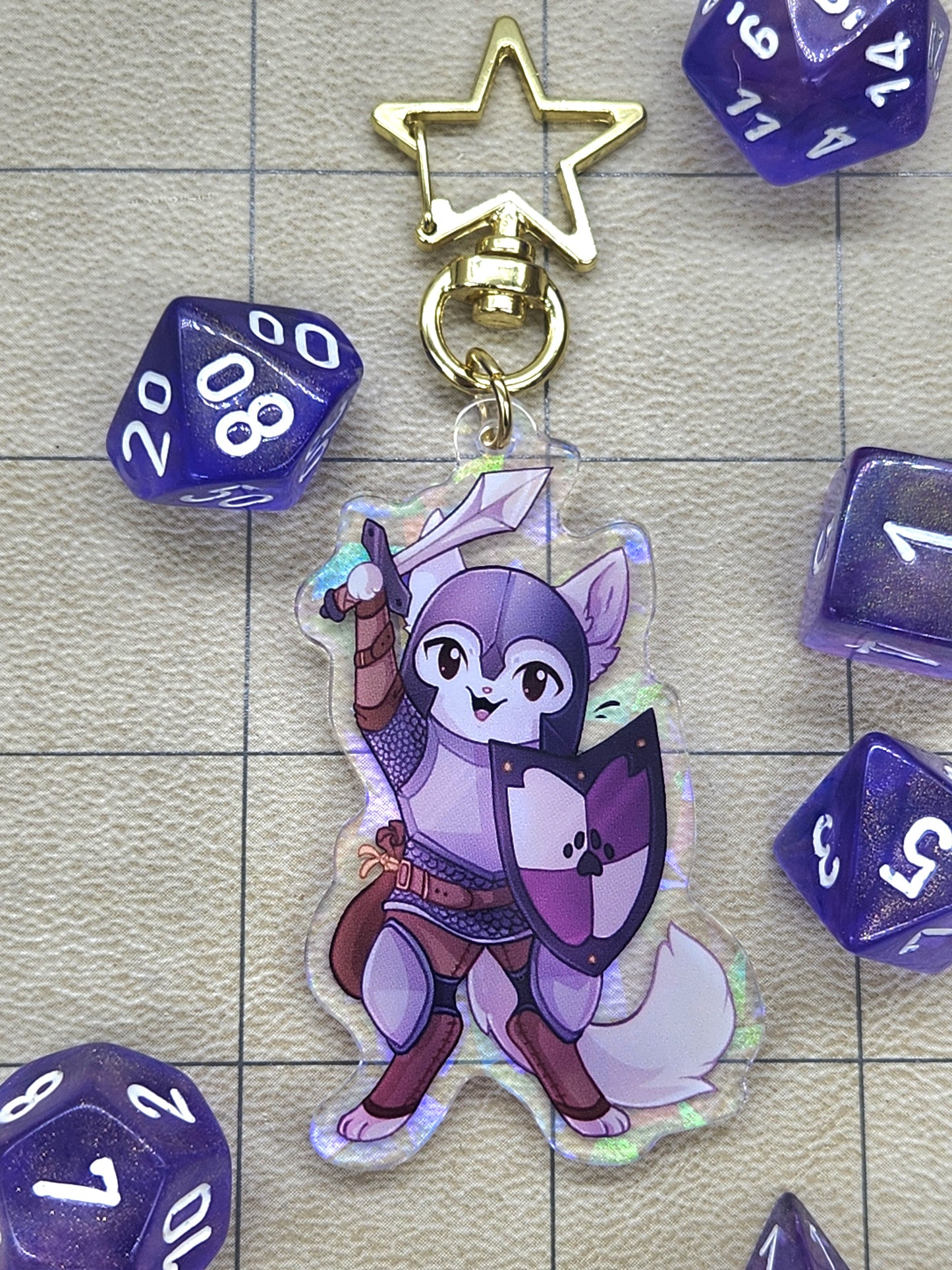 Warrior Acrylic Charm - Whiskers & Watchtowers