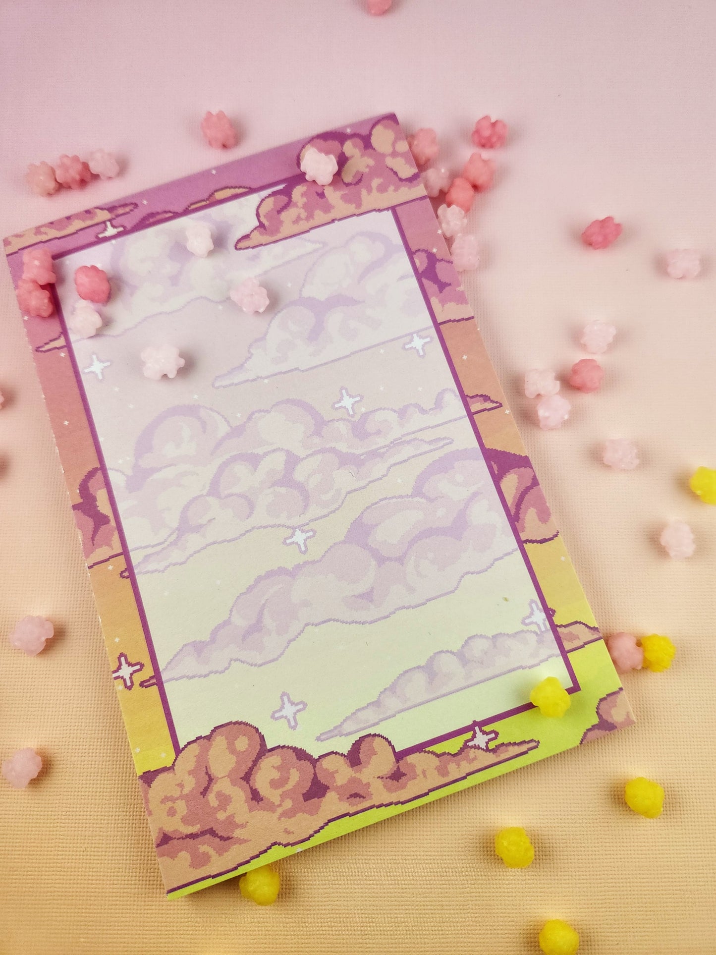 Pixel Pink Skies - 4x6 Memopad