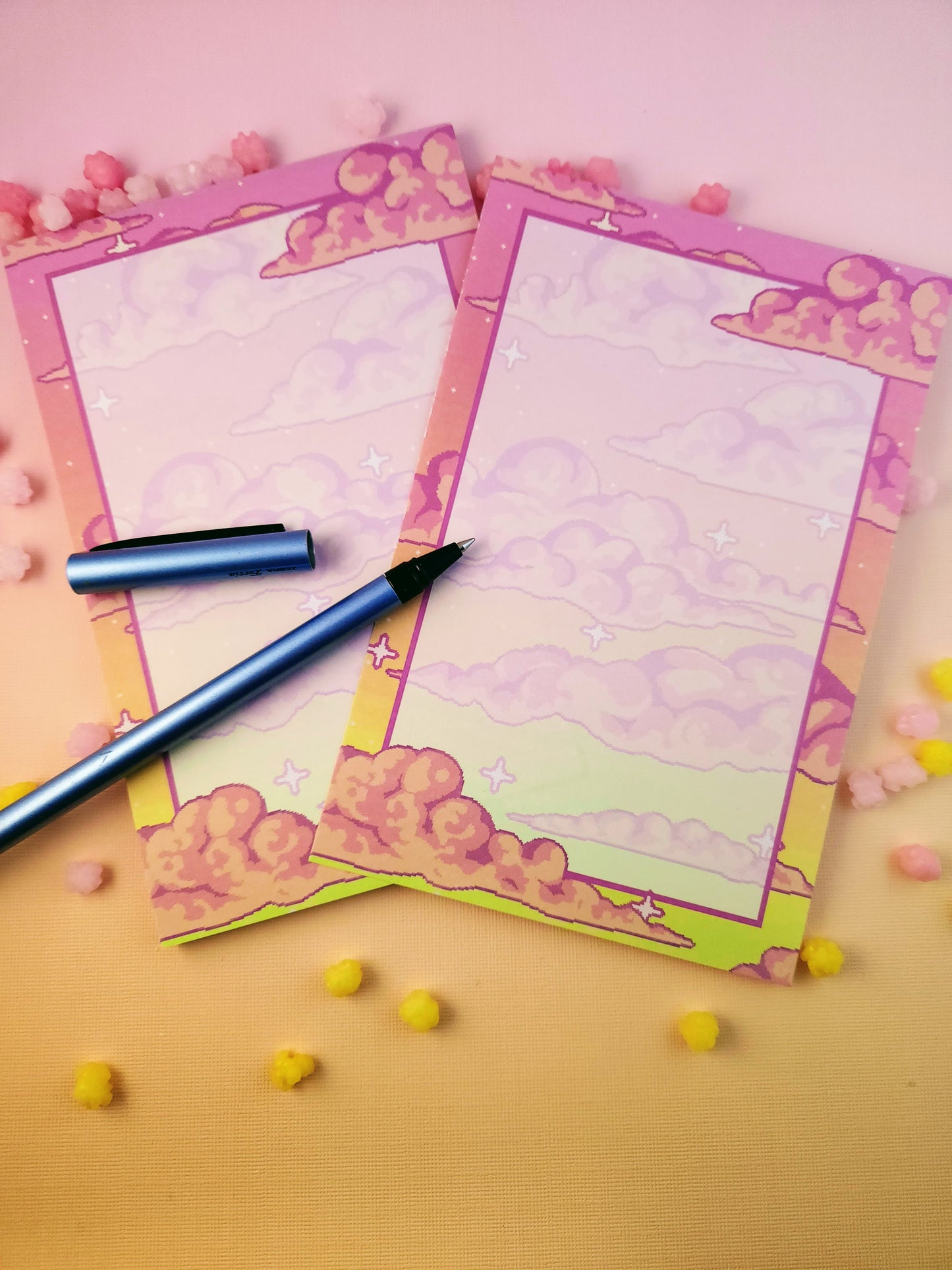 Pixel Pink Skies - 4x6 Memopad