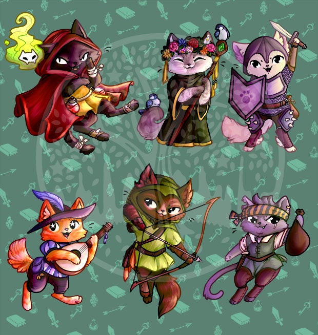 Kitty Quest - RPG Cat Themed Stickers - Old Style