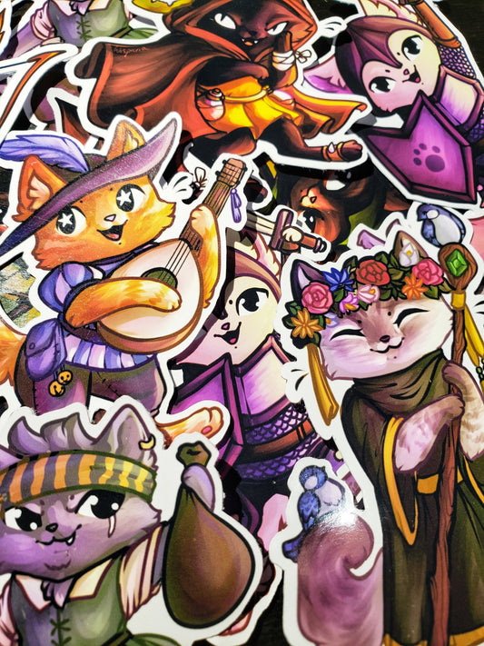 Kitty Quest - RPG Cat Themed Stickers - Old Style