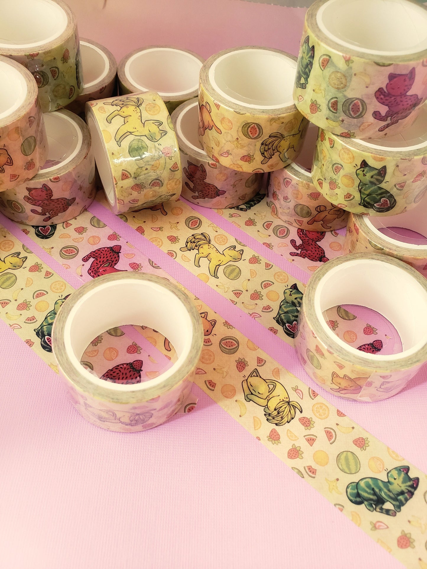 Feline Fruity - Stationary Washi Tape