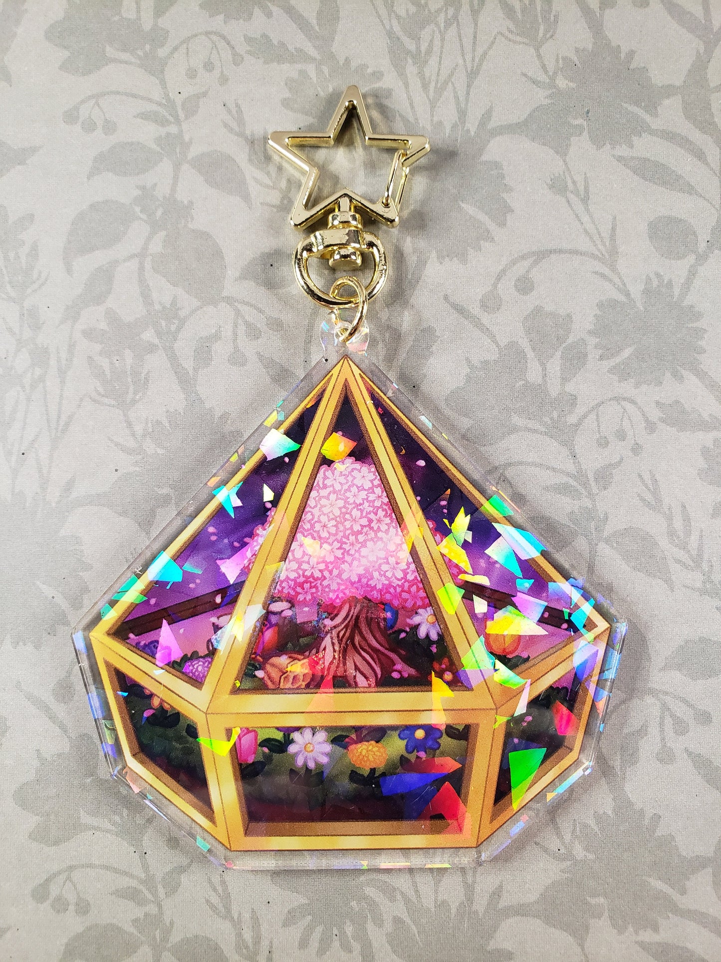 Spring Terrarium - Holo Acrylic Charm