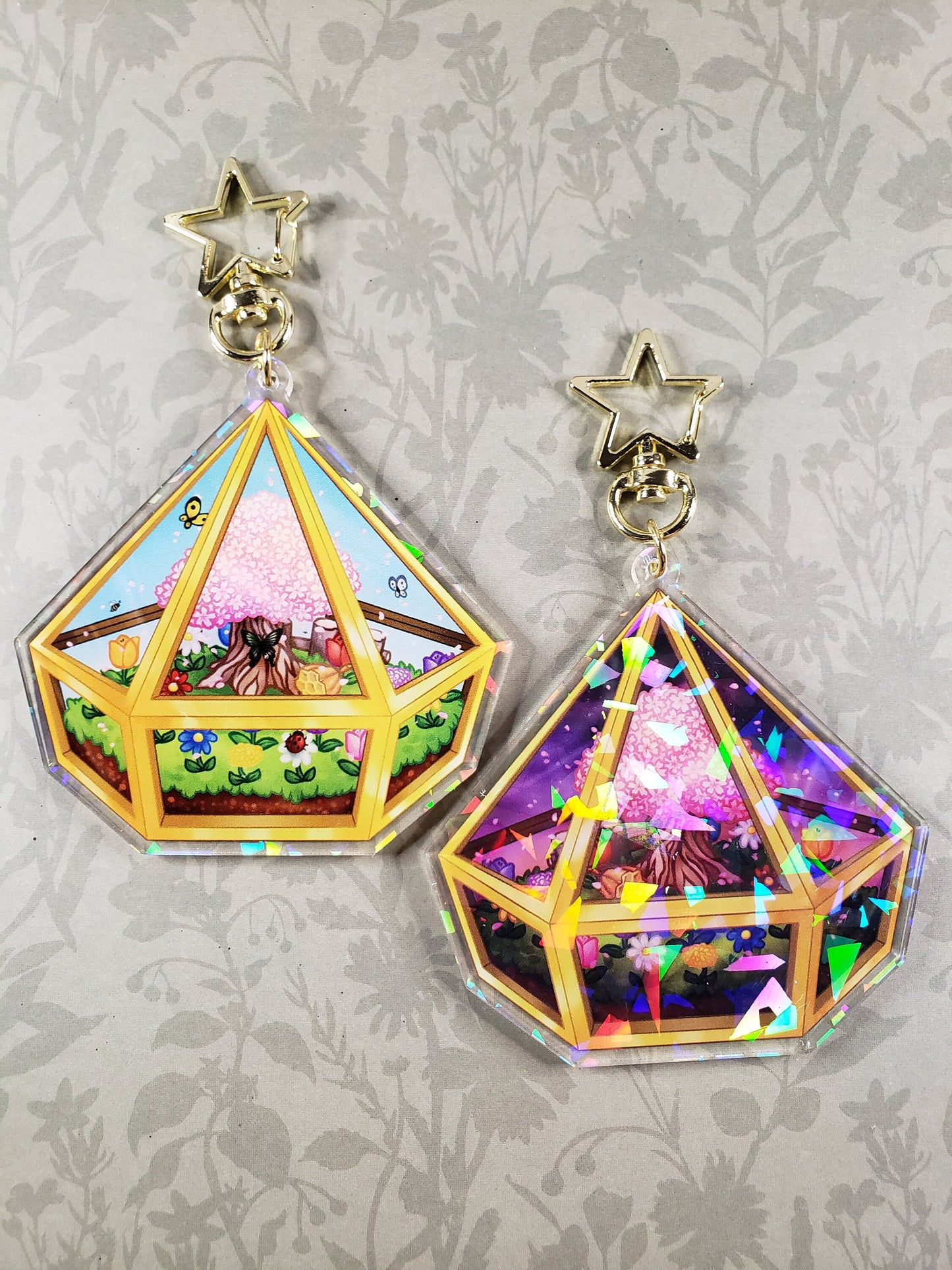Spring Terrarium - Holo Acrylic Charm