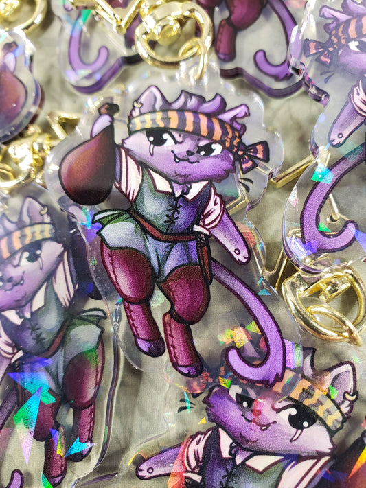 Rogue Kitty Quest - RPG Themed Holo Acrylic Charm
