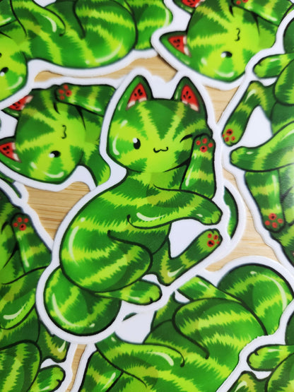 Feline Fruity Watermelon Cat - Sticker