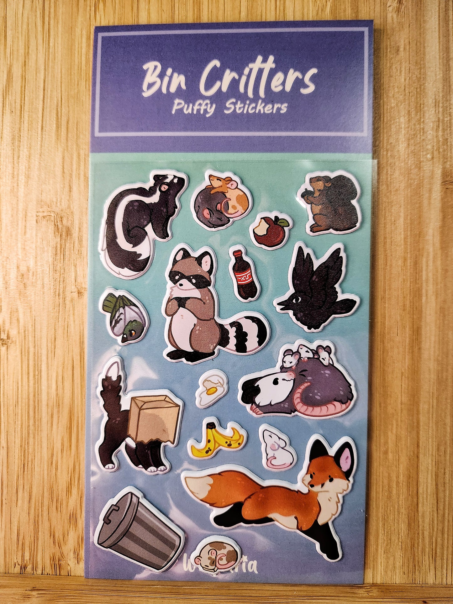 Bin Critters - Puffy Sticker Sheet