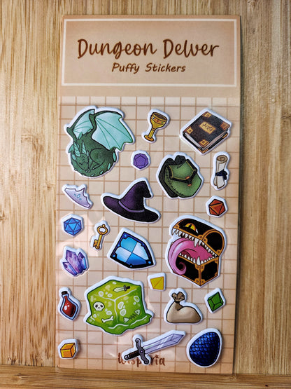 Dungeon Delvers - Puffy Sticker Sheet