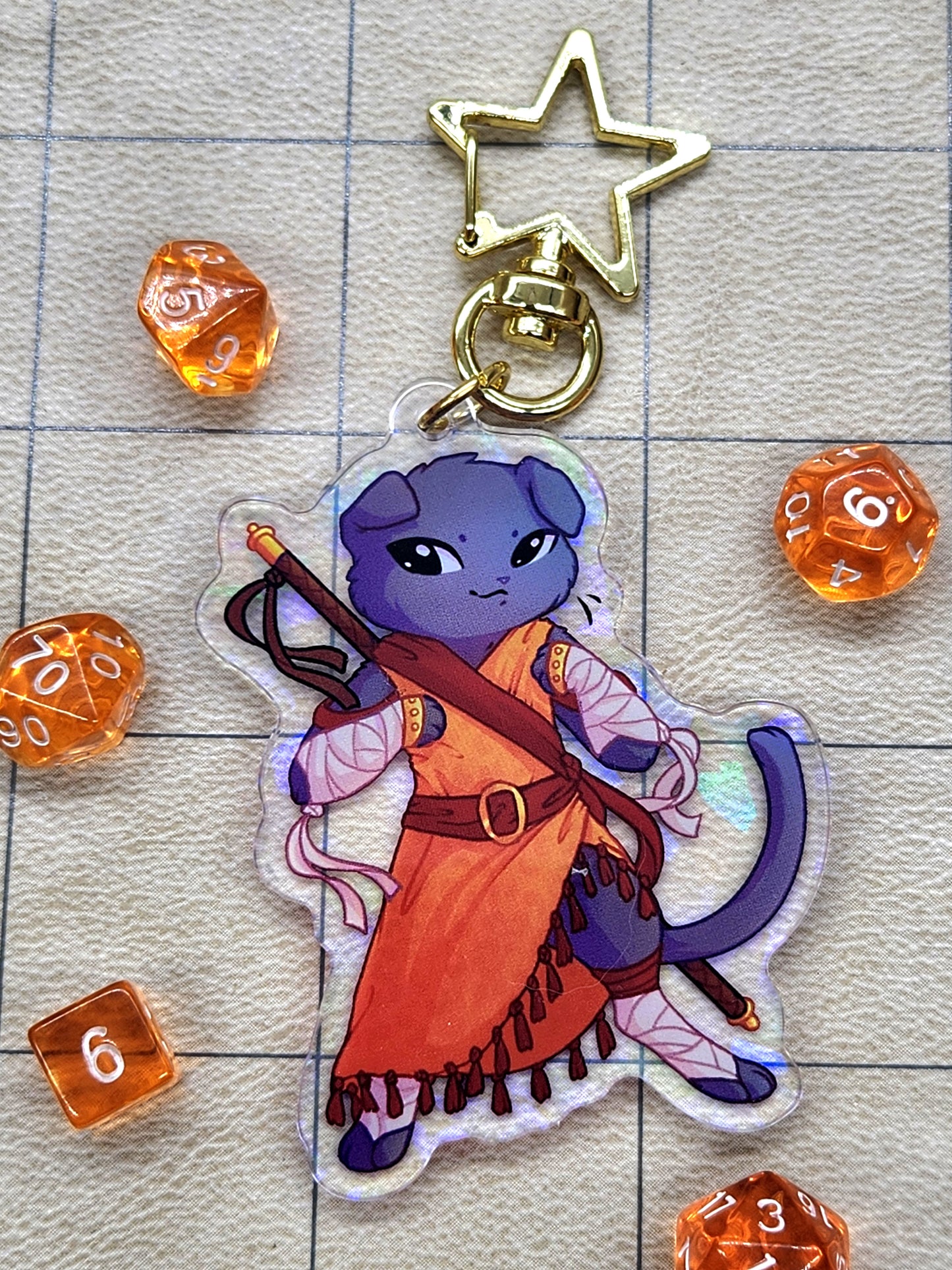 Monk Acrylic Charm - Whiskers & Watchtowers