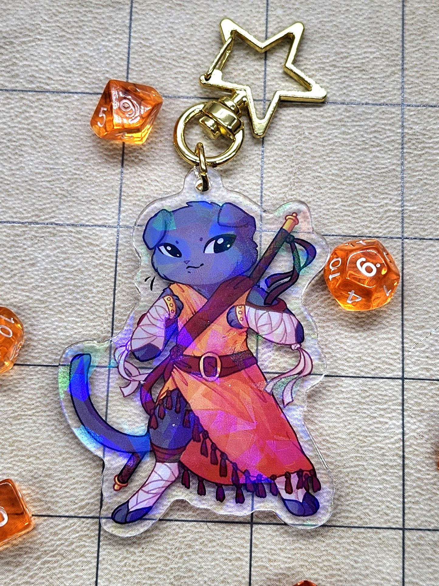 Monk Acrylic Charm - Whiskers & Watchtowers