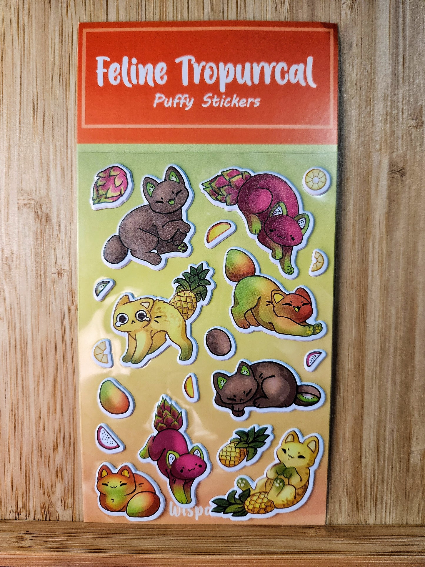 Feline Tropurrcal - Puffy Sticker Sheet