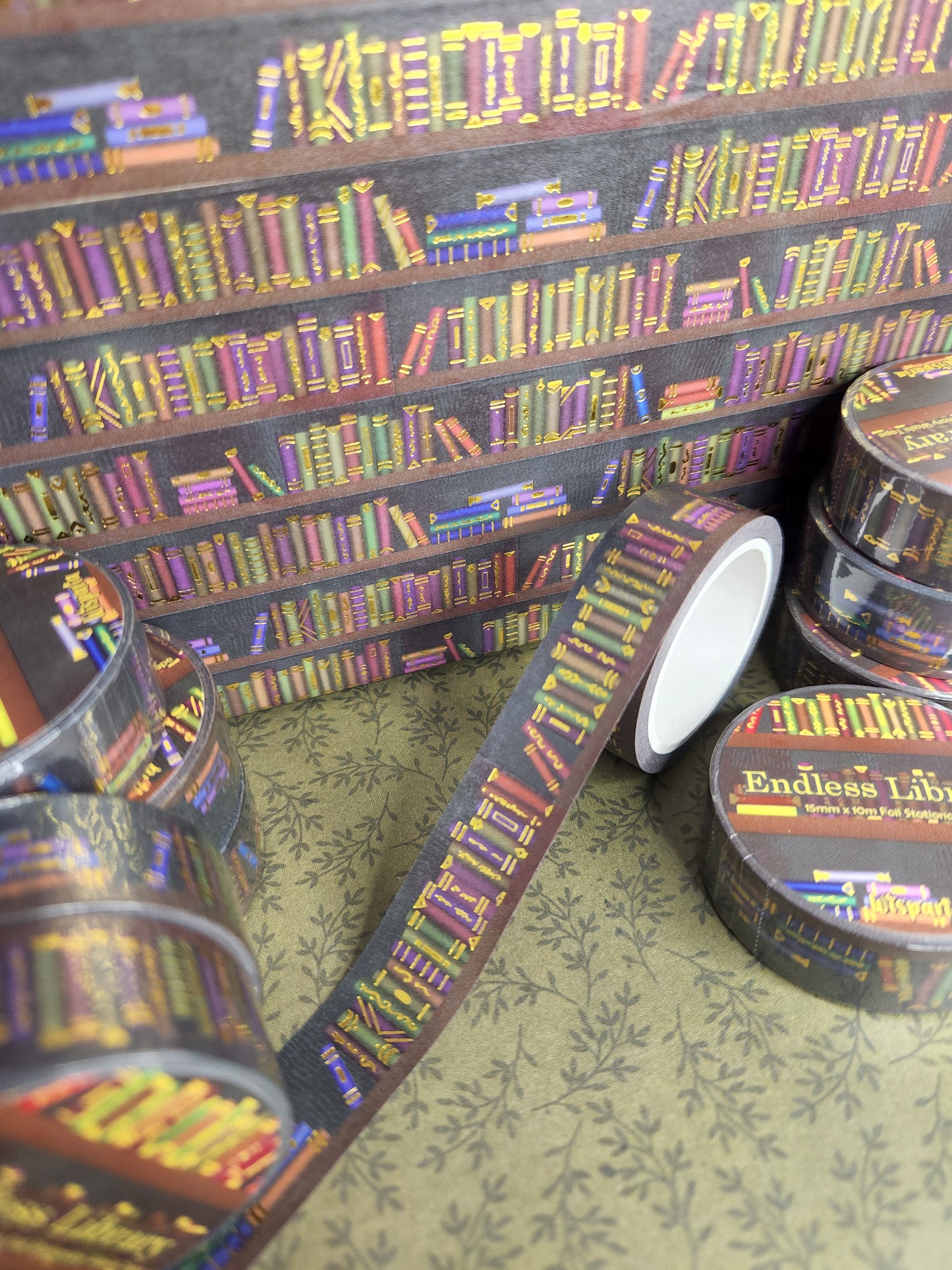 The Endless Library - Gold Foil Washi Tape