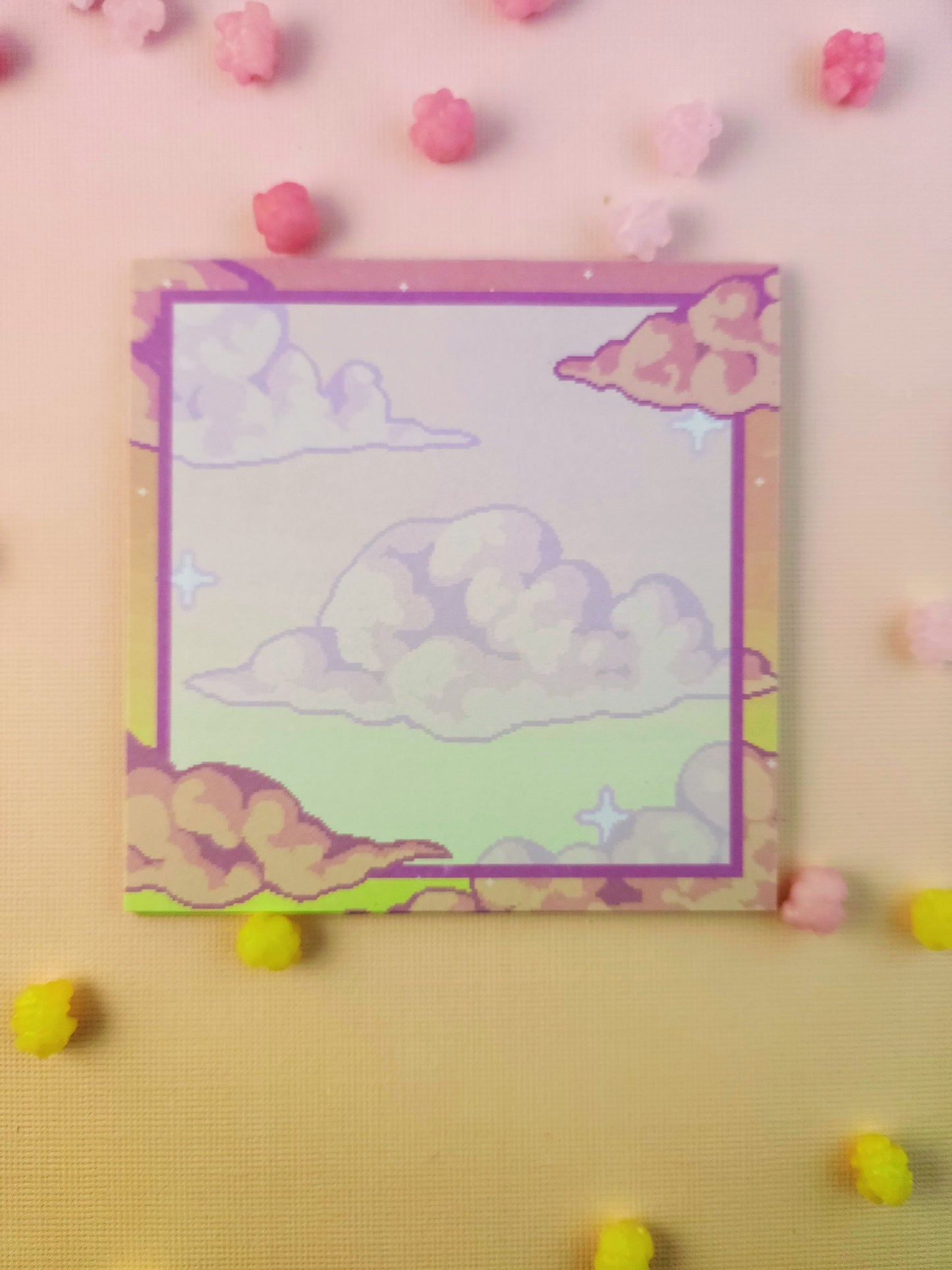 Mini Pixel Pink Skies - 3x3 Memopad