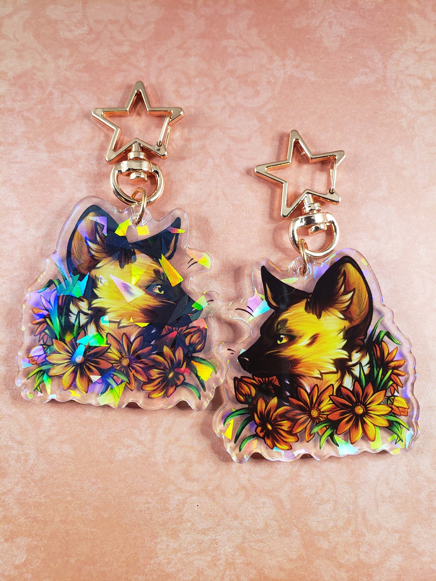 African Wild Dog - Holo Acrylic Charm