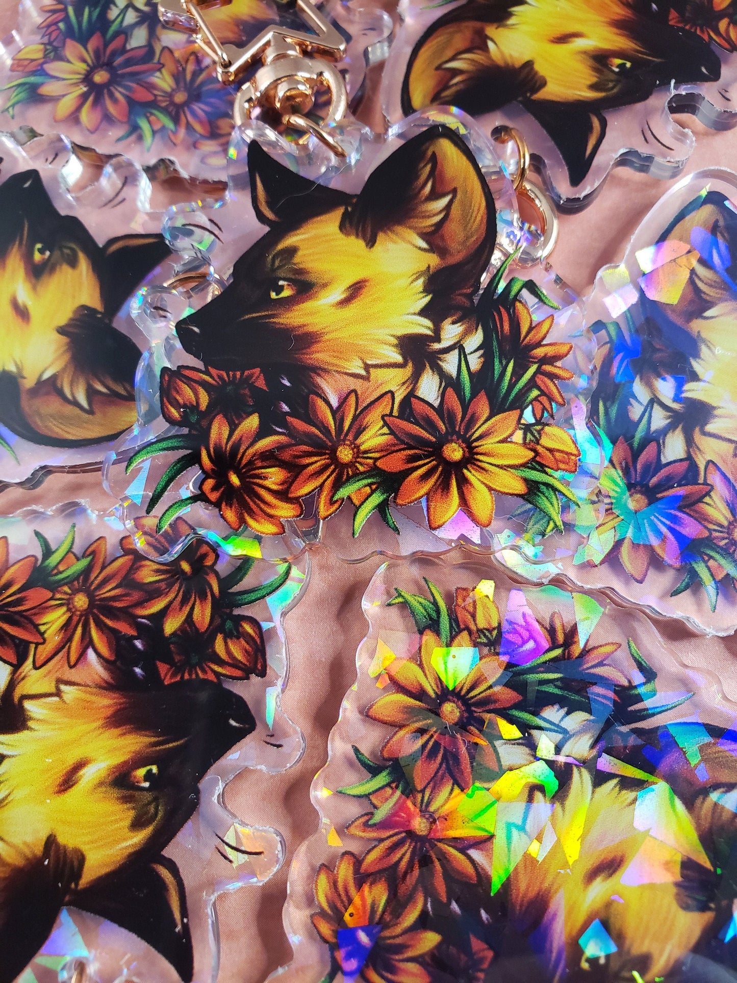 African Wild Dog - Holo Acrylic Charm